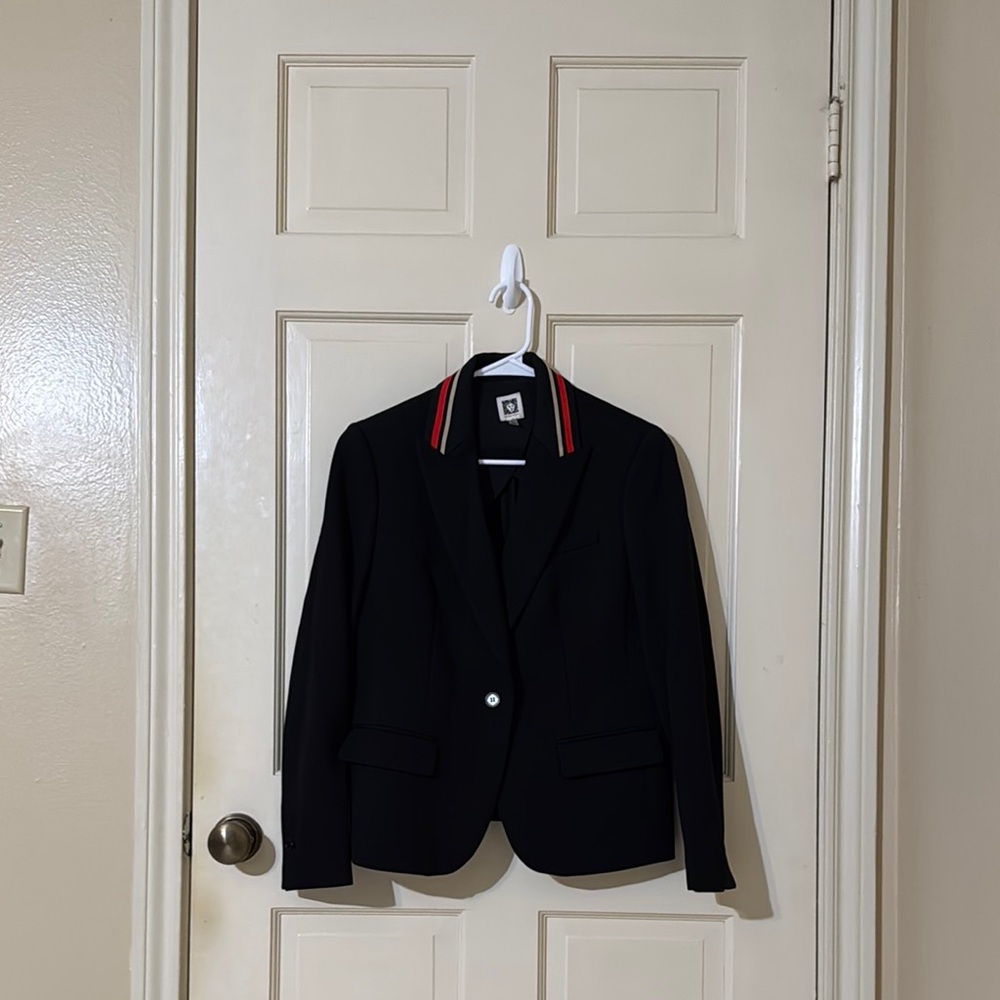 Anne Klein Black Blazer with Red Trim